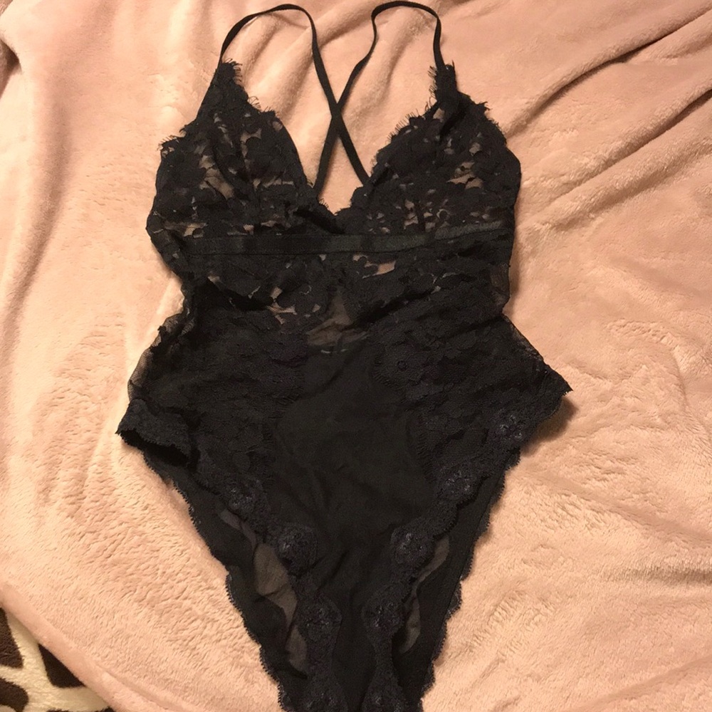 Lace Bodysuit. Medium. Black. Worn once.